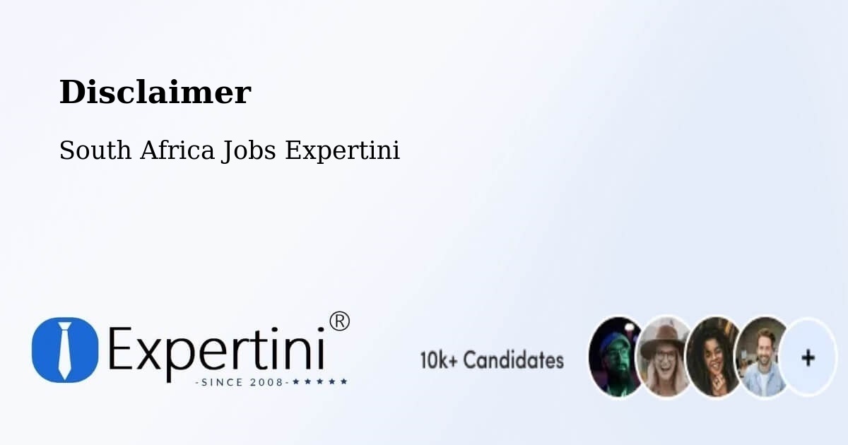 Disclaimer – Marquard - South Africa Jobs Expertini